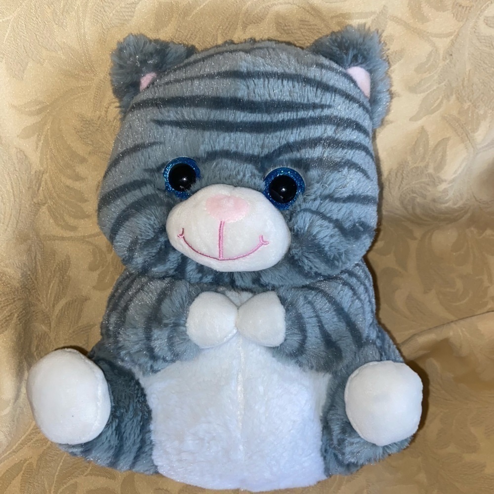 KELLY Toy striped kitten with blue eyes and bobbed tail. Adorable best friend.
